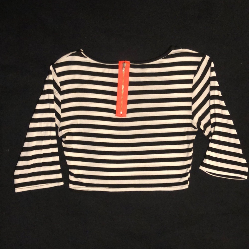 Crop Top Blk/Wht Stripe (S)